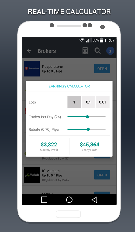 اسکرین شات 3 برنامه Forex Rebates