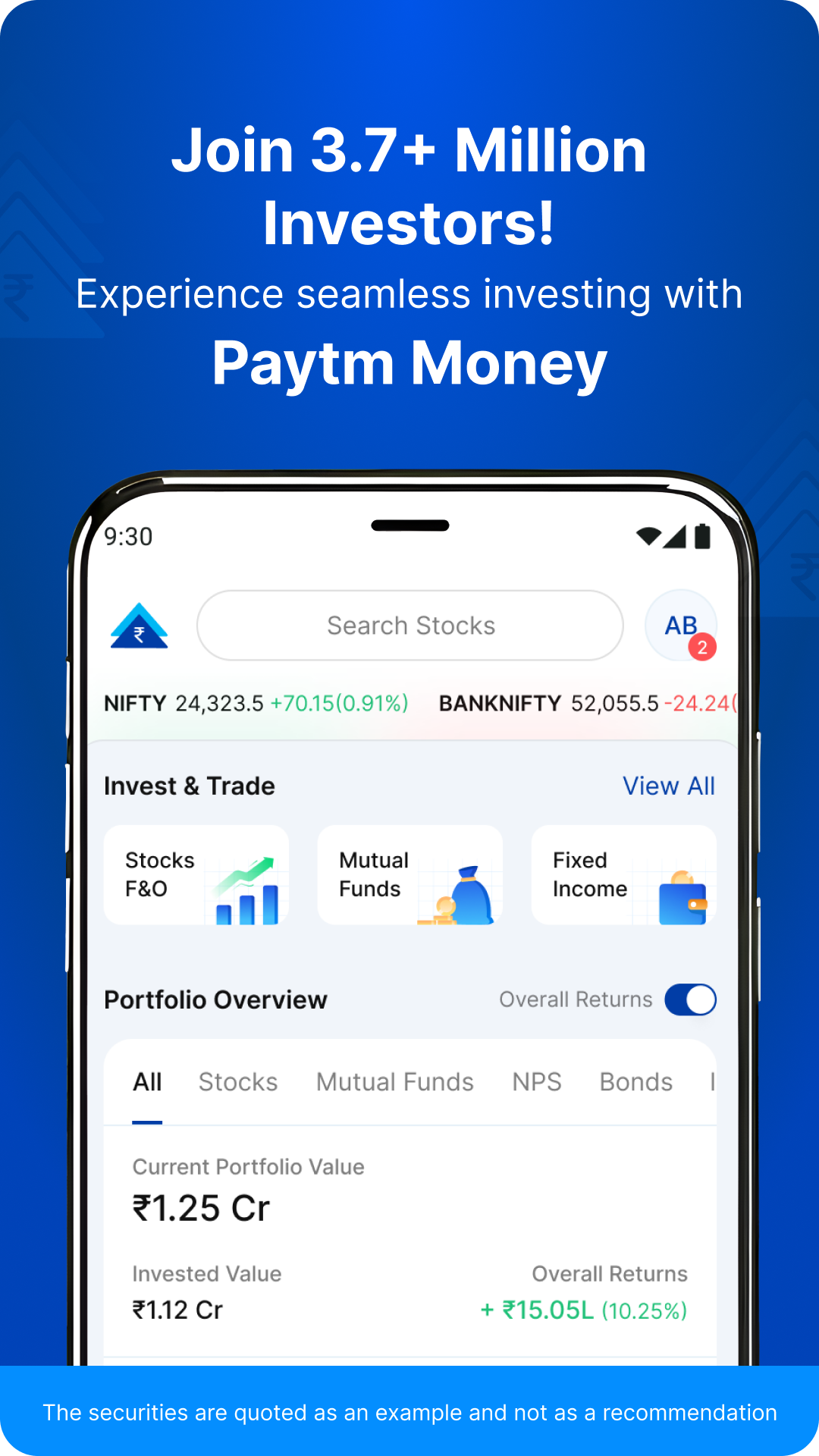 اسکرین شات 1 برنامه Paytm Money: Stocks, MF, IPO