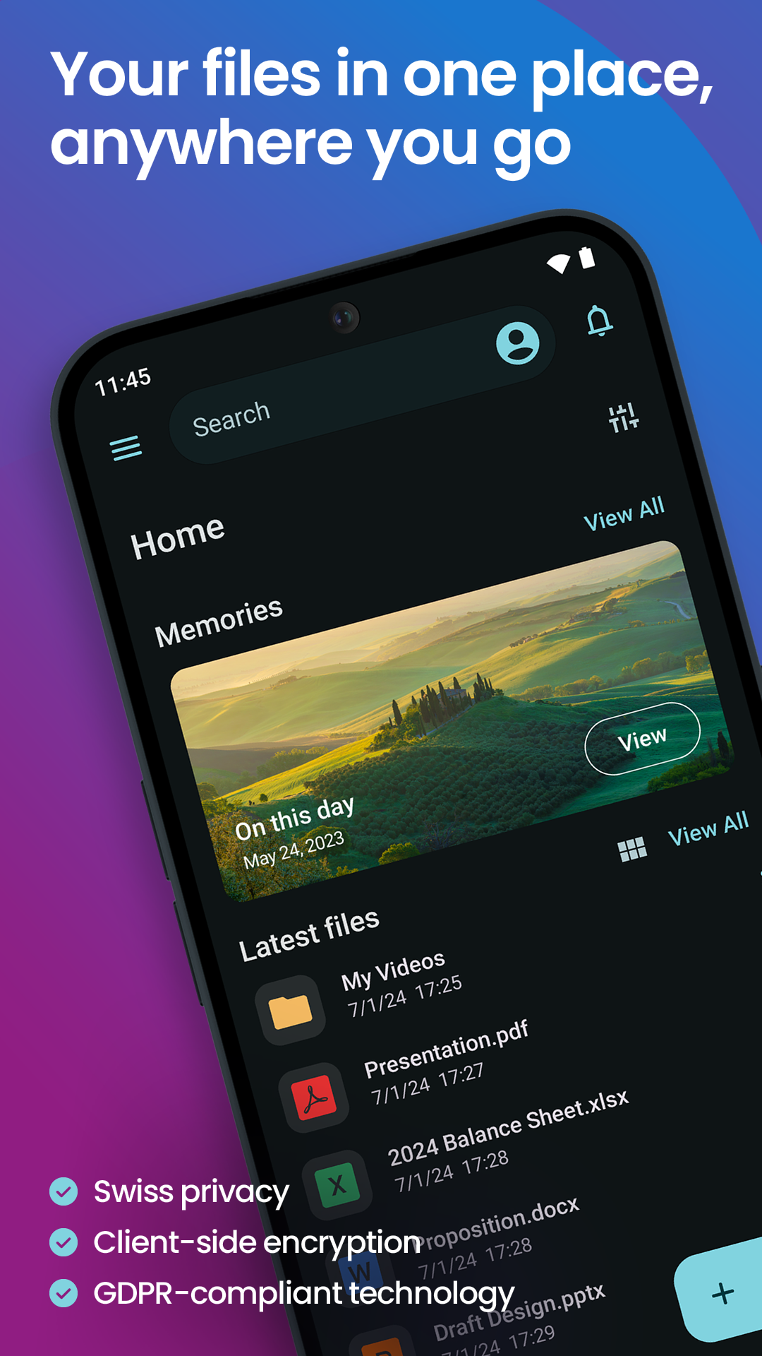 اسکرین شات 1 برنامه pCloud: Cloud Storage