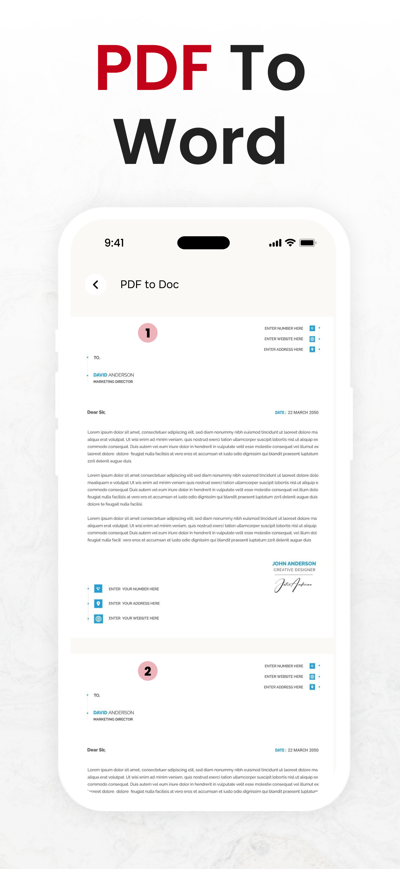 اسکرین شات 2 برنامه PDF Converter - PDF to word