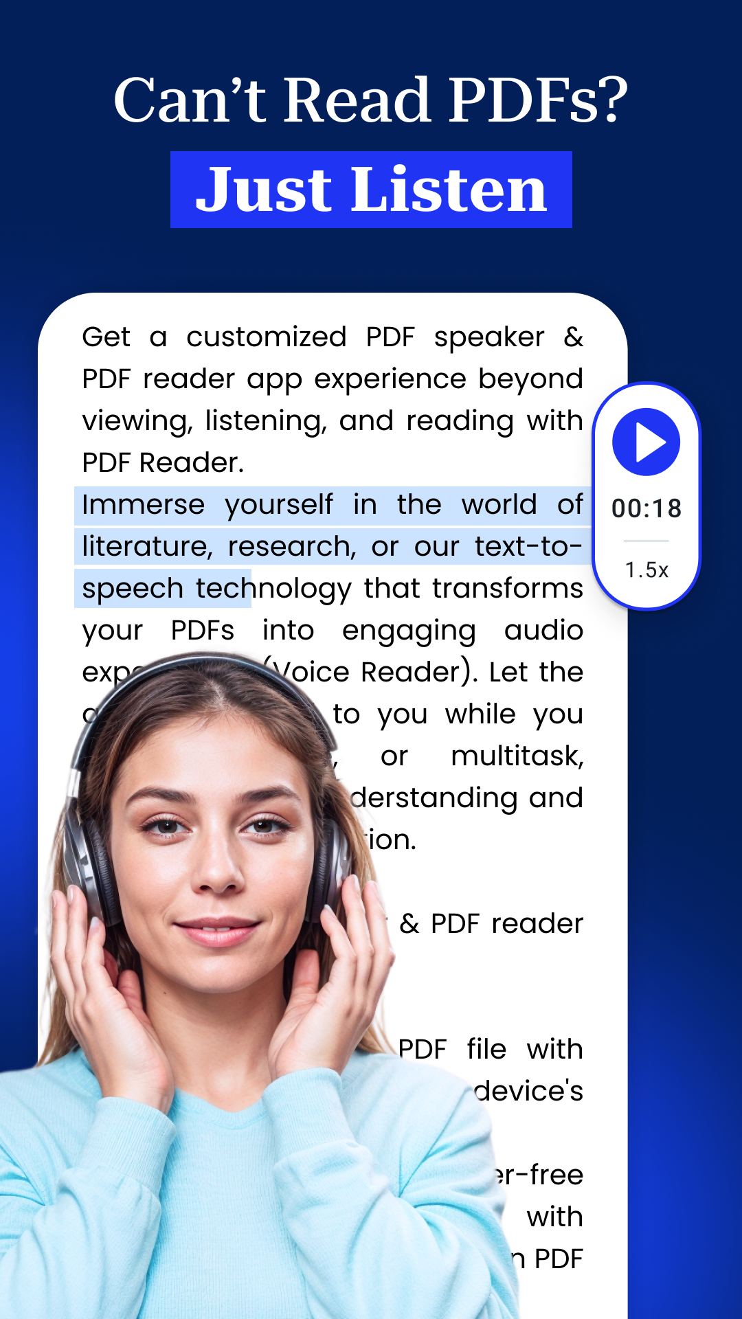 اسکرین شات 2 برنامه PDF Speaker Text To Speech TTS