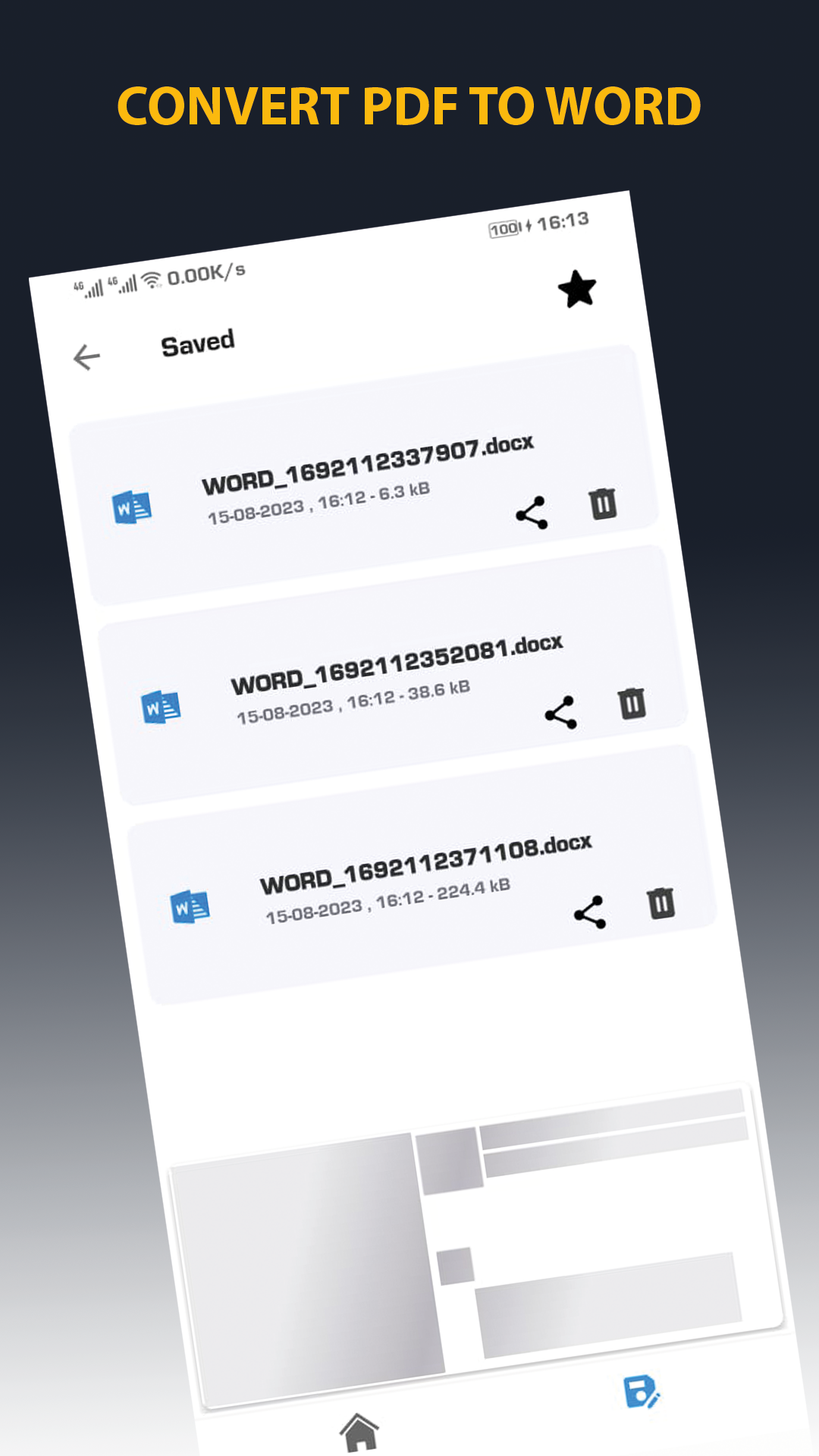 اسکرین شات 1 برنامه PDF to Word Converter: To Doc