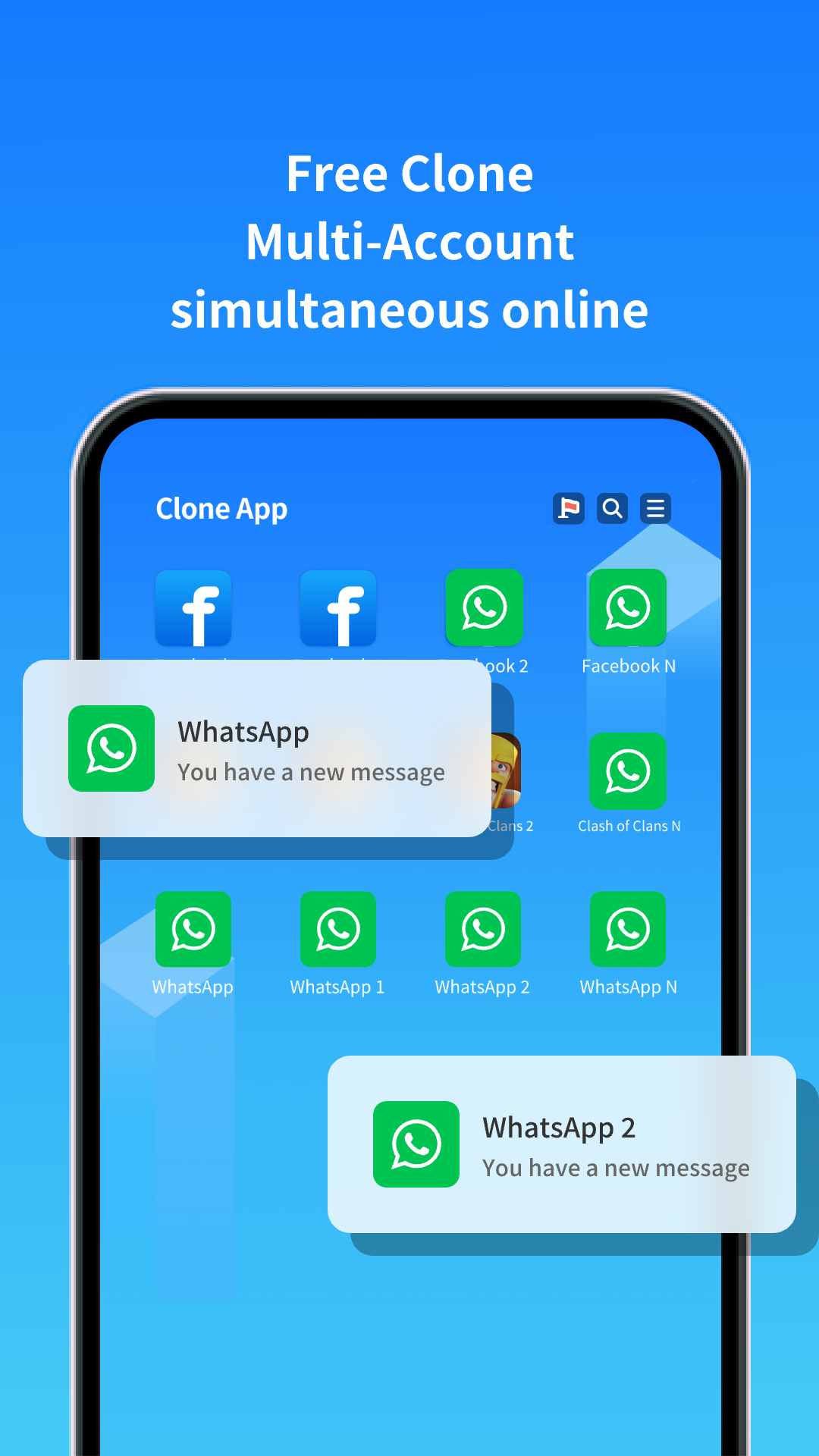 اسکرین شات 2 برنامه Clone App-Parallel Dual Space
