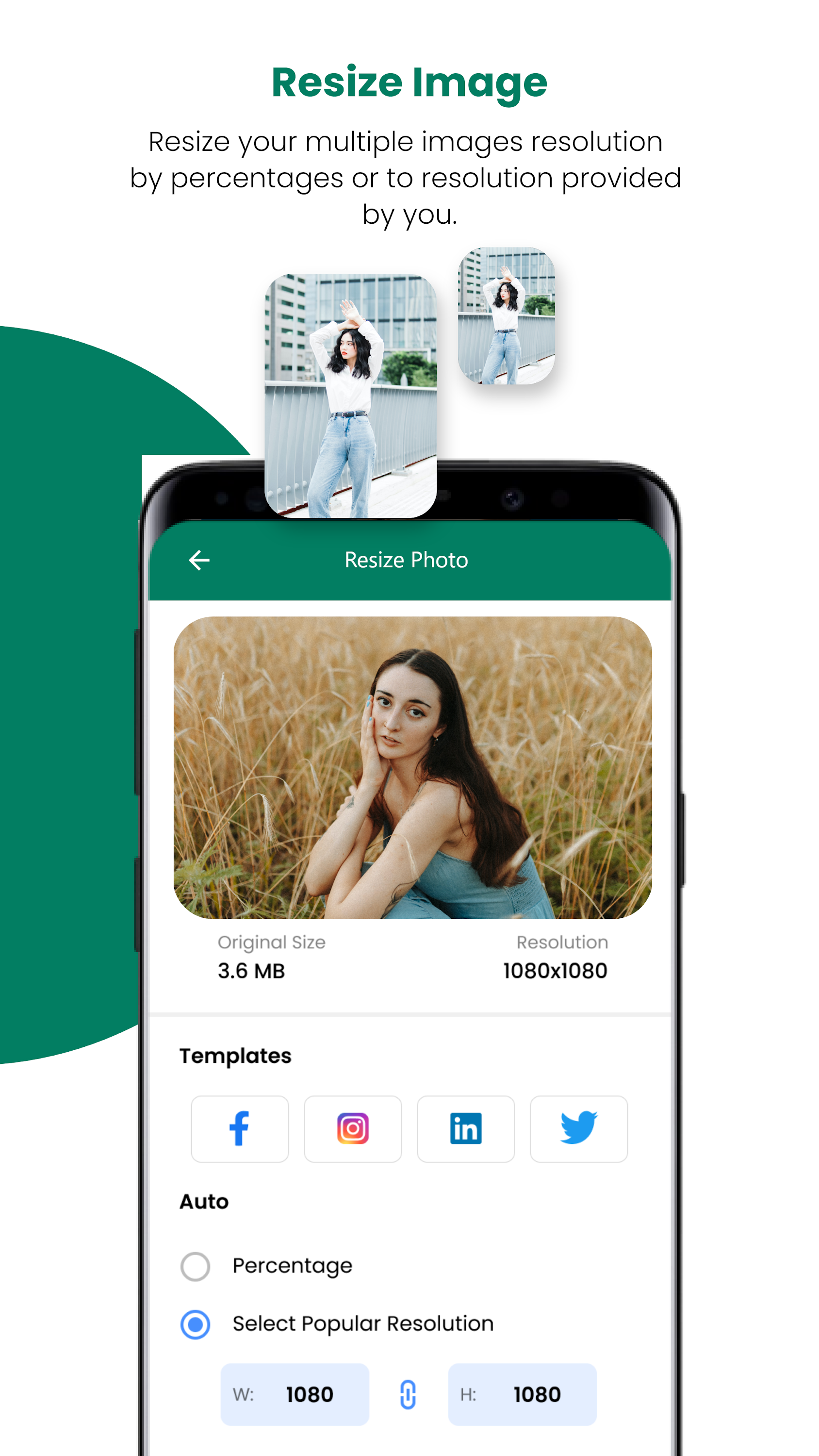 اسکرین شات 2 برنامه Image Size - Photo Resizer