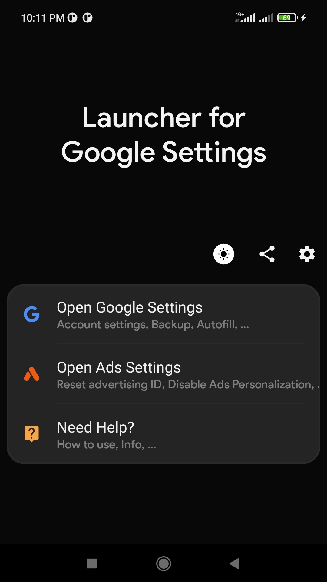 اسکرین شات 2 برنامه Launcher for Google Settings a