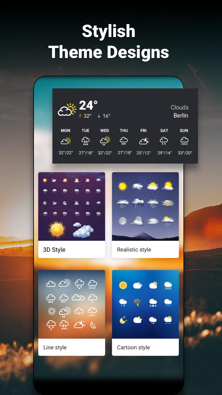 اسکرین شات 2 برنامه Weather Forecast & Widgets
