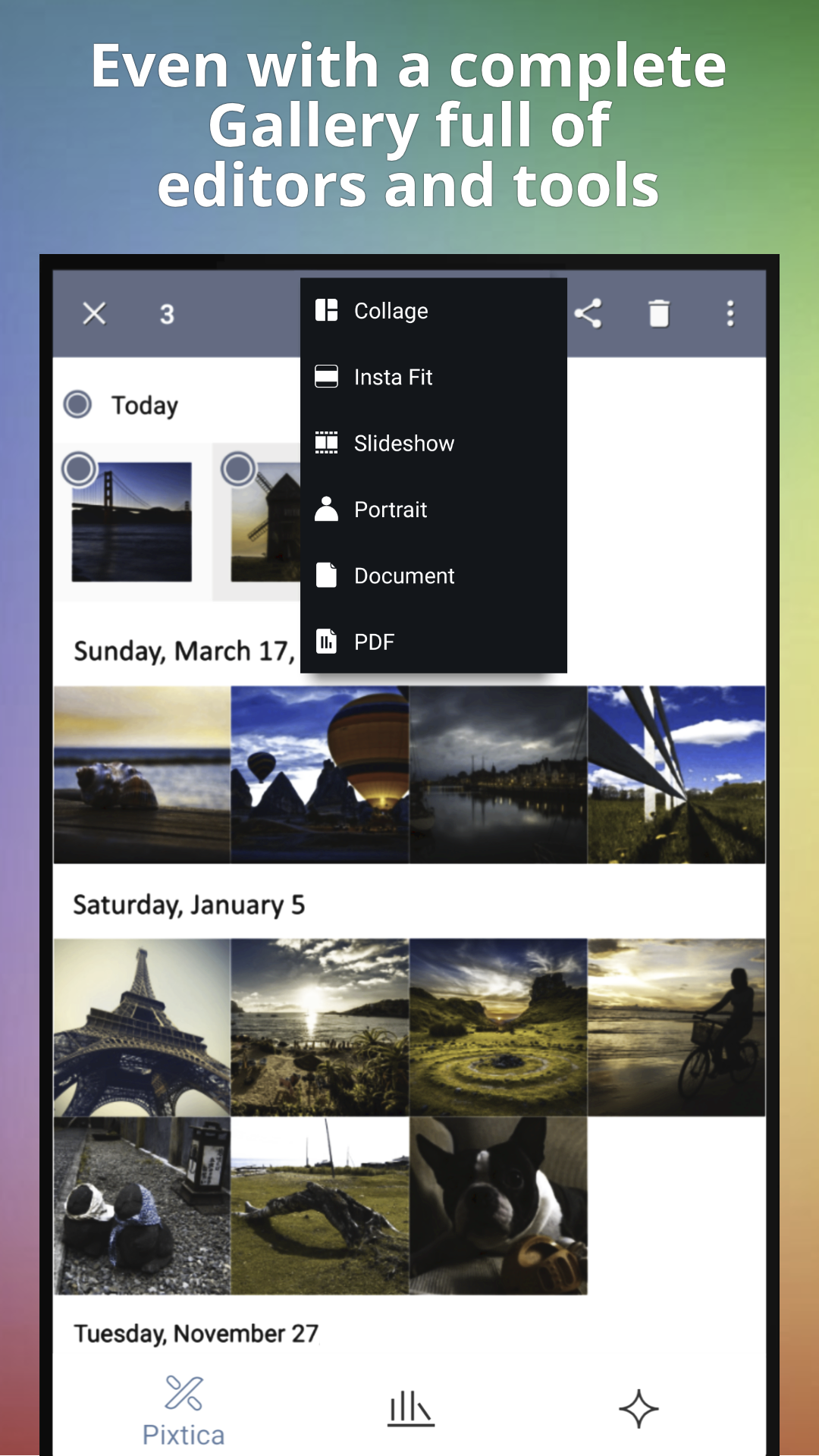 اسکرین شات 7 برنامه Pixtica: Camera and Editor