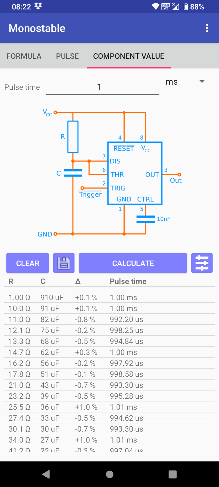 اسکرین شات 4 برنامه Timer IC 555 Calculator