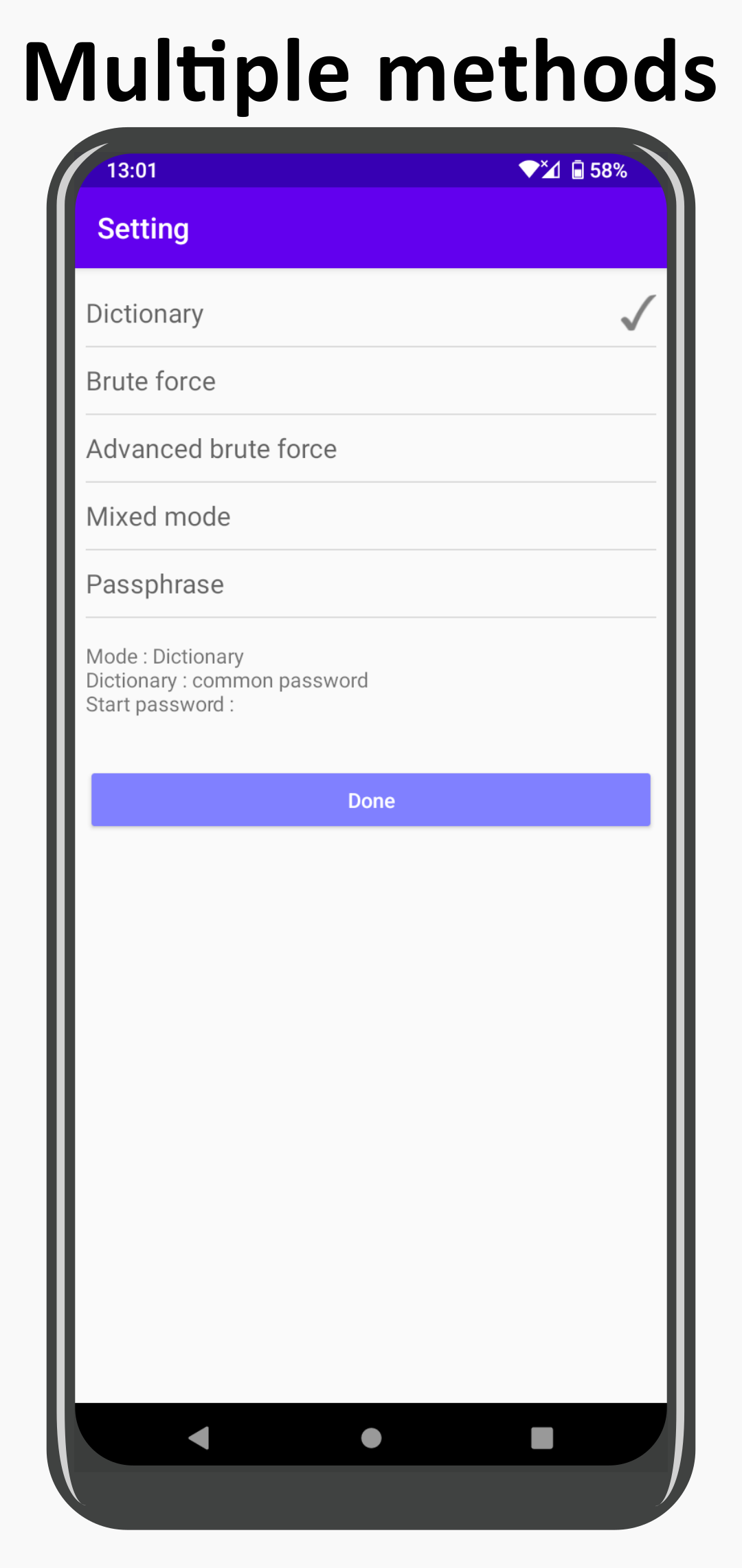 اسکرین شات 2 برنامه ZIP password recovery