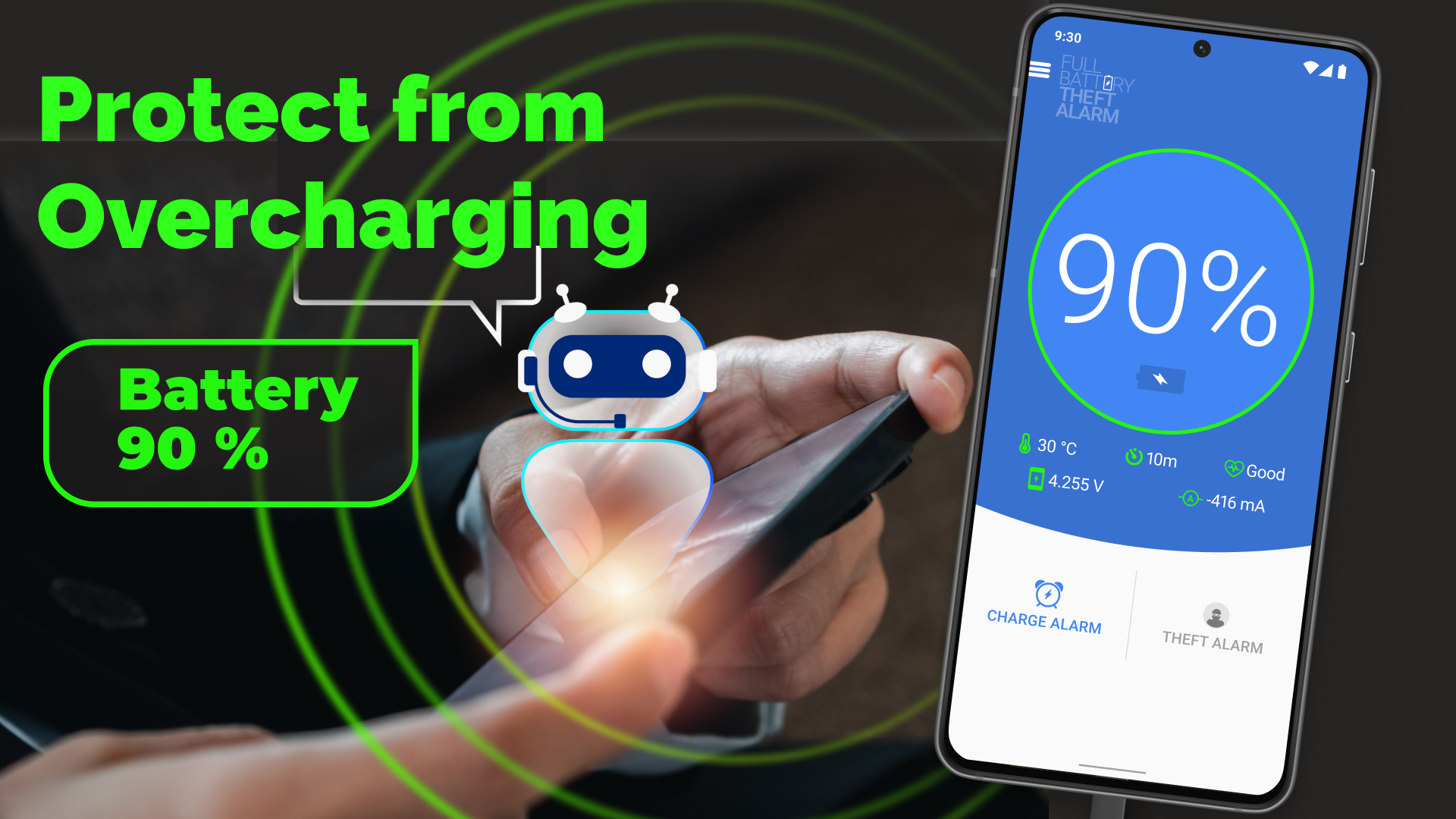 اسکرین شات 1 برنامه Battery Life Monitor and Alarm