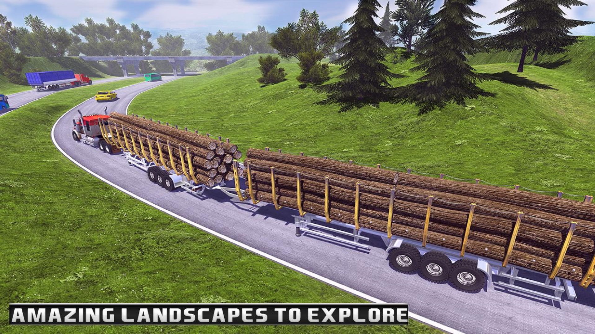 اسکرین شات 4 بازی Long Trailer Truck Wood Cargo