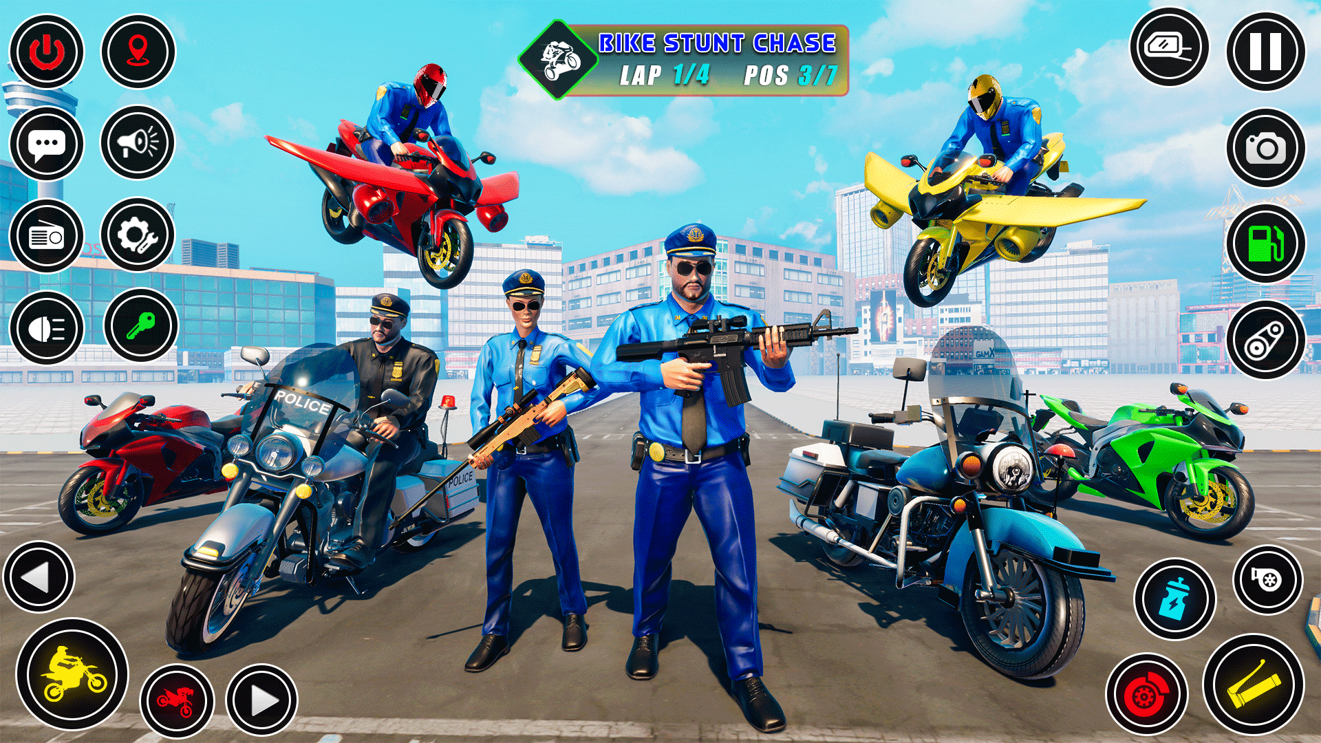 اسکرین شات 2 بازی Police bike Stunt Bike Racing