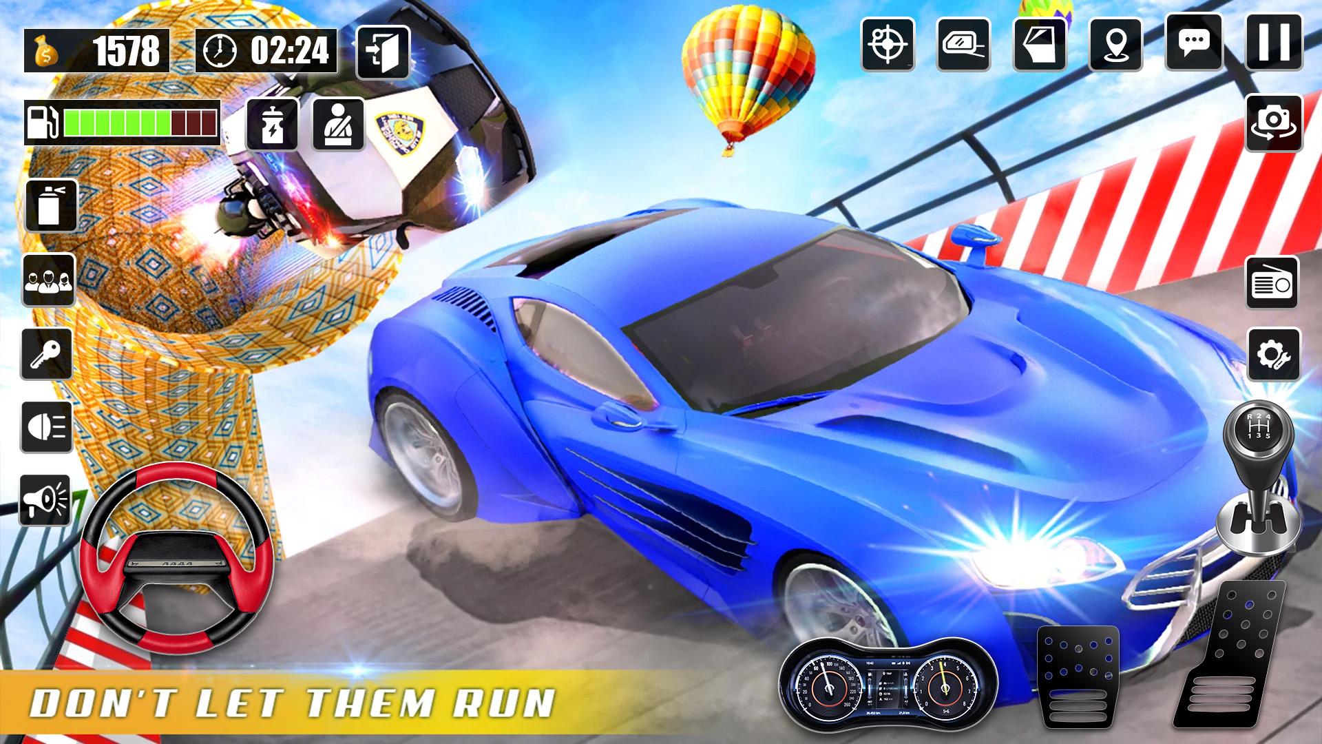 اسکرین شات 6 برنامه Crazy Car Chase: Police Games