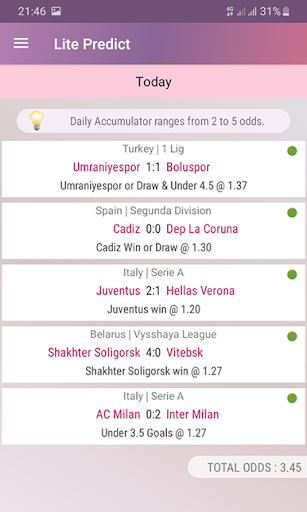 اسکرین شات 5 برنامه Lite Predict - Football Prediction Tips
