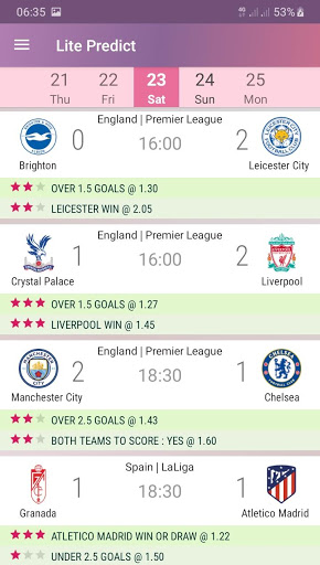 اسکرین شات 2 برنامه Lite Predict - Football Prediction Tips