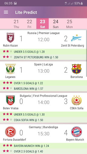 اسکرین شات 1 برنامه Lite Predict - Football Prediction Tips