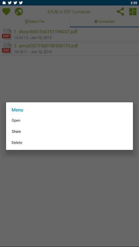 اسکرین شات 5 برنامه EPUB to PDF Converter