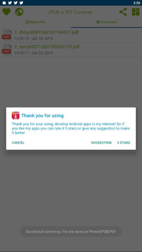 اسکرین شات 4 برنامه EPUB to PDF Converter