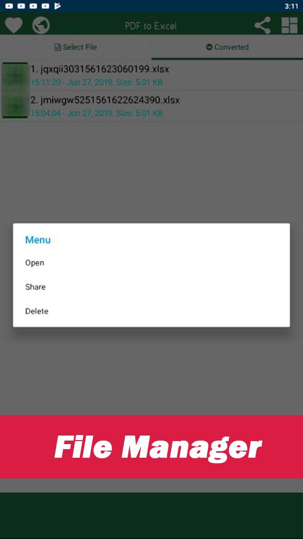 اسکرین شات 4 برنامه Convert PDF to XLSX