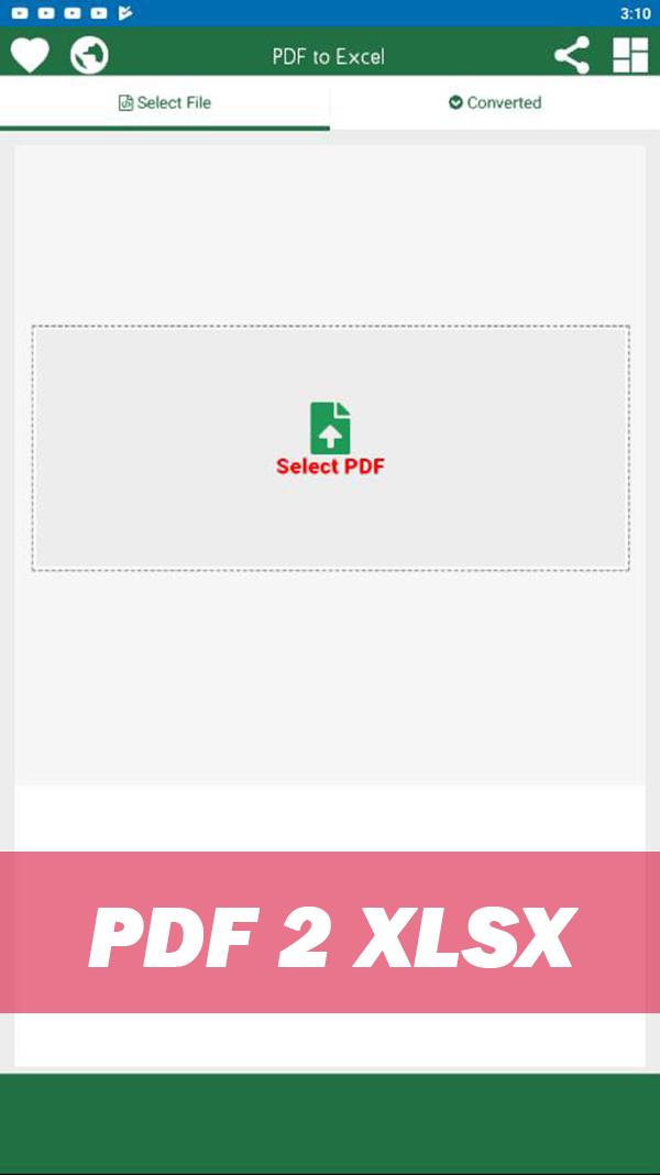 اسکرین شات 2 برنامه Convert PDF to XLSX