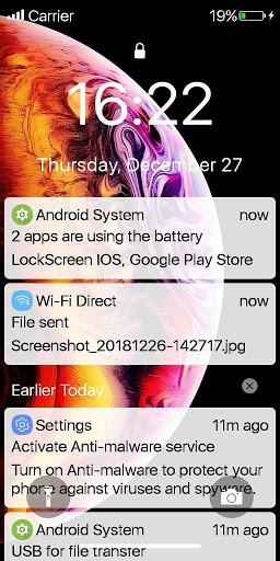 اسکرین شات 1 برنامه Lock Screen Iphone Style