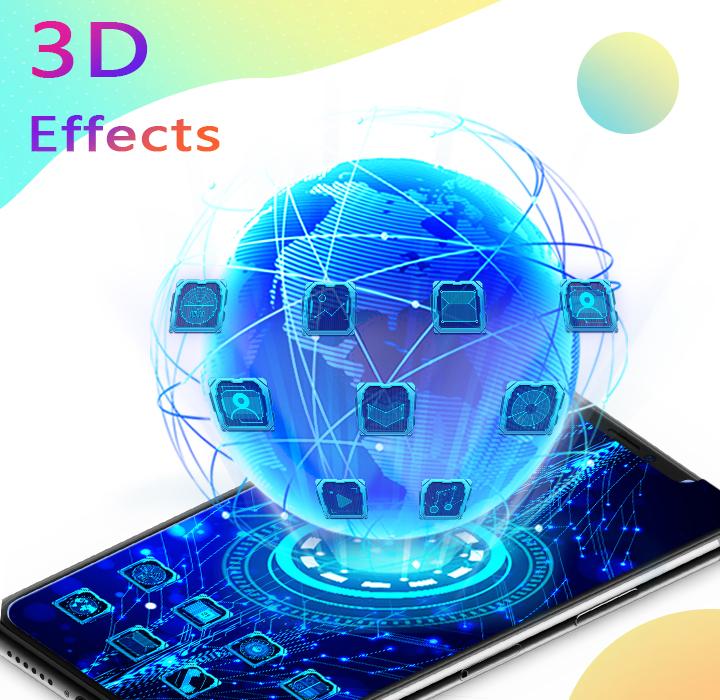 اسکرین شات 1 برنامه U Launcher 3D:3d themes