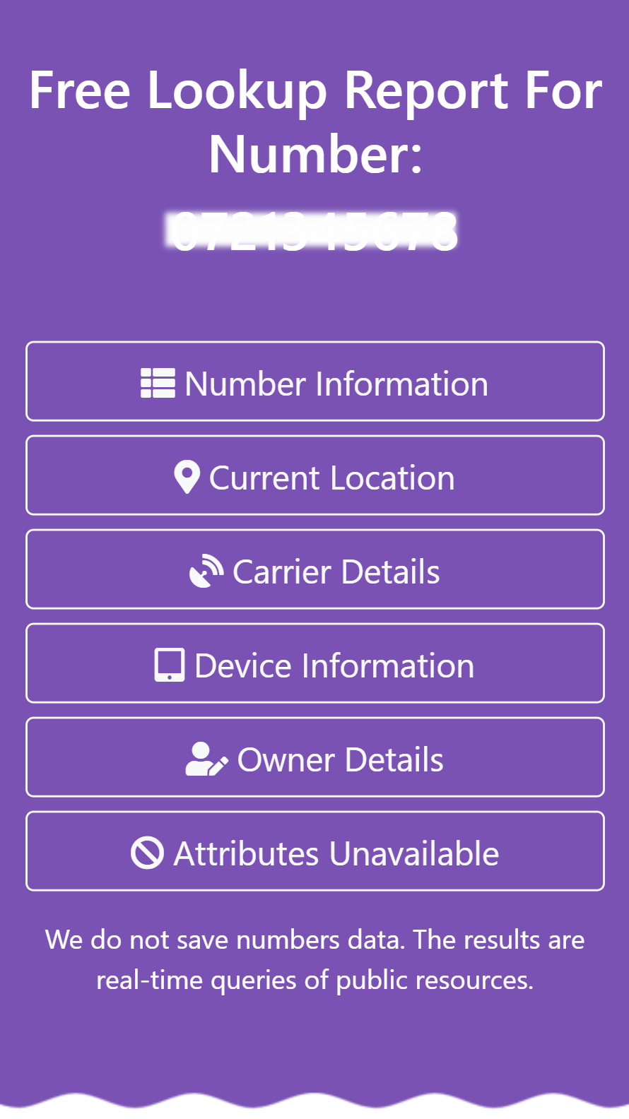 اسکرین شات 2 برنامه Phone Number Lookup