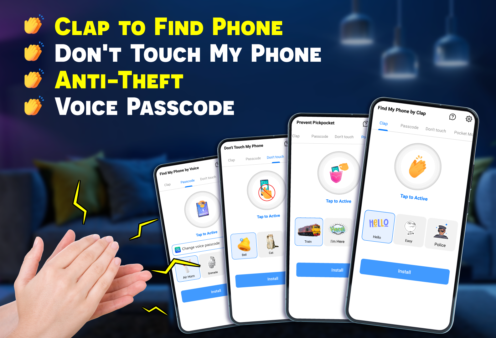 اسکرین شات 6 برنامه Find my Phone - Clap, Whistle