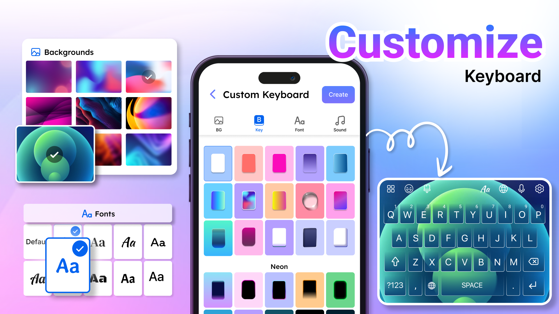 اسکرین شات 2 برنامه iphone 15 Keyboard Fonts Emoji
