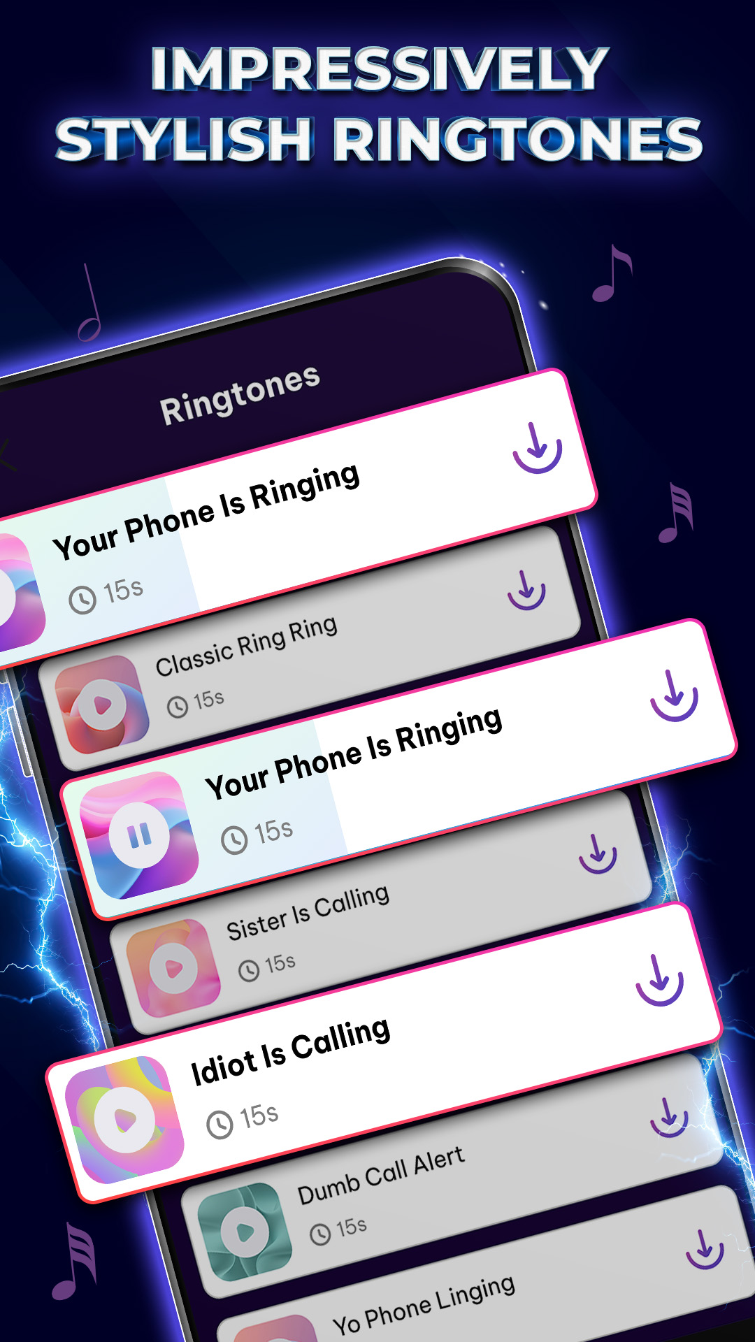 اسکرین شات 4 برنامه Color Call Screen & Ringtone