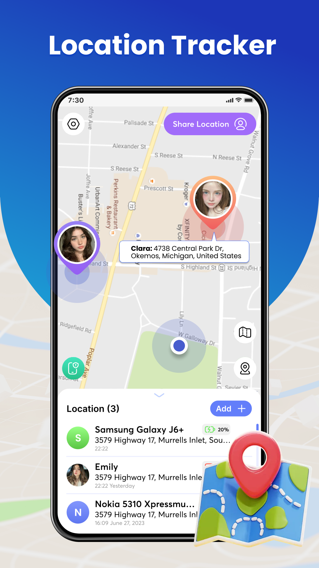 اسکرین شات 1 برنامه Phone Tracker & GPS Location