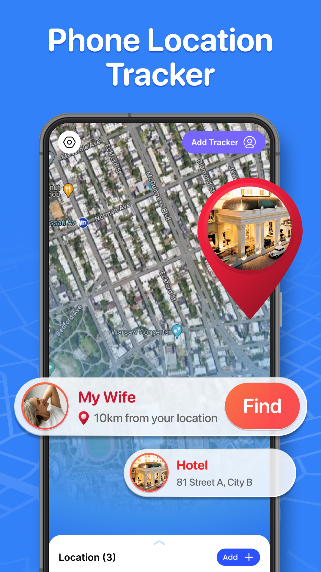 اسکرین شات 2 برنامه Phone Tracker & GPS Location