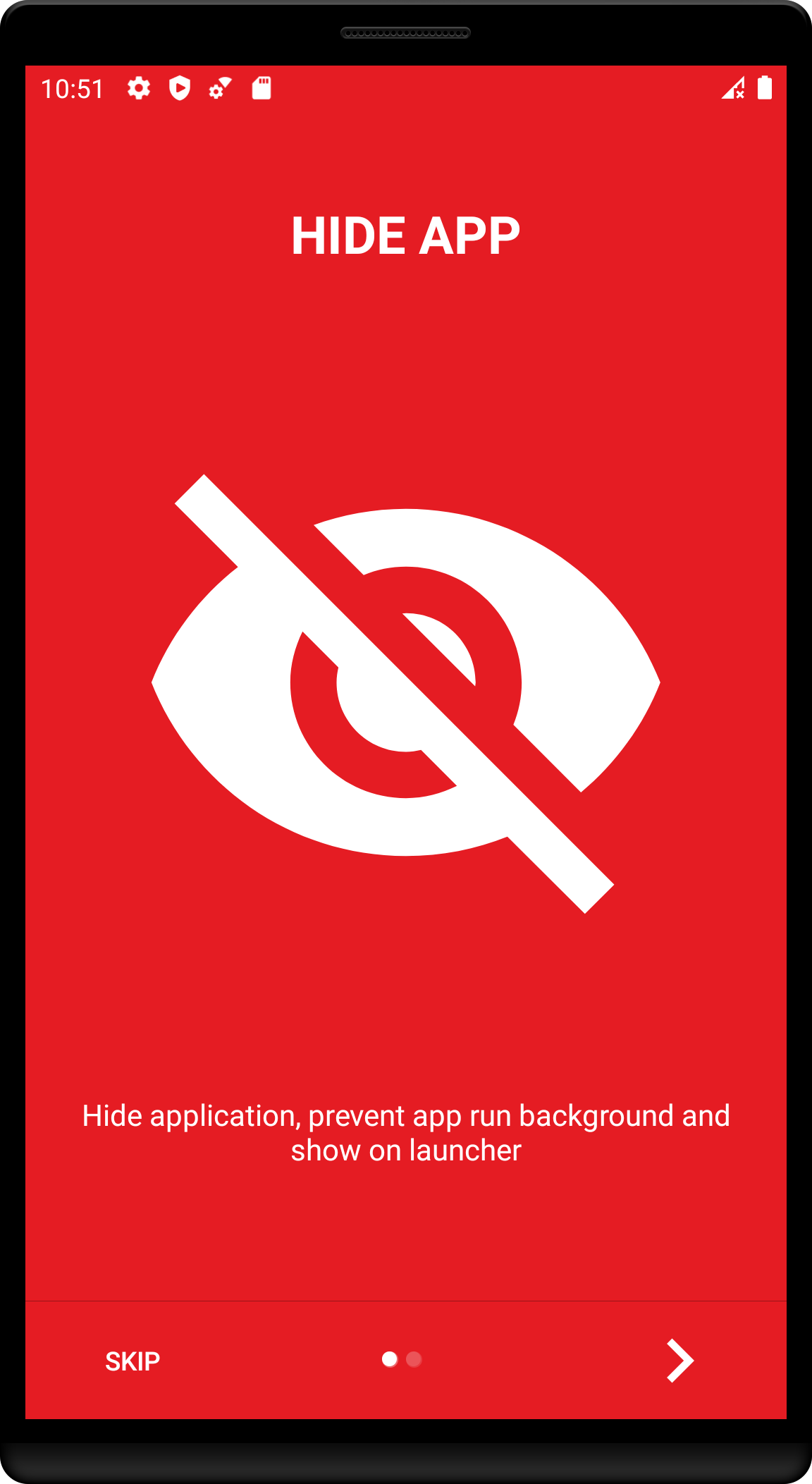 اسکرین شات 1 برنامه Hide Application