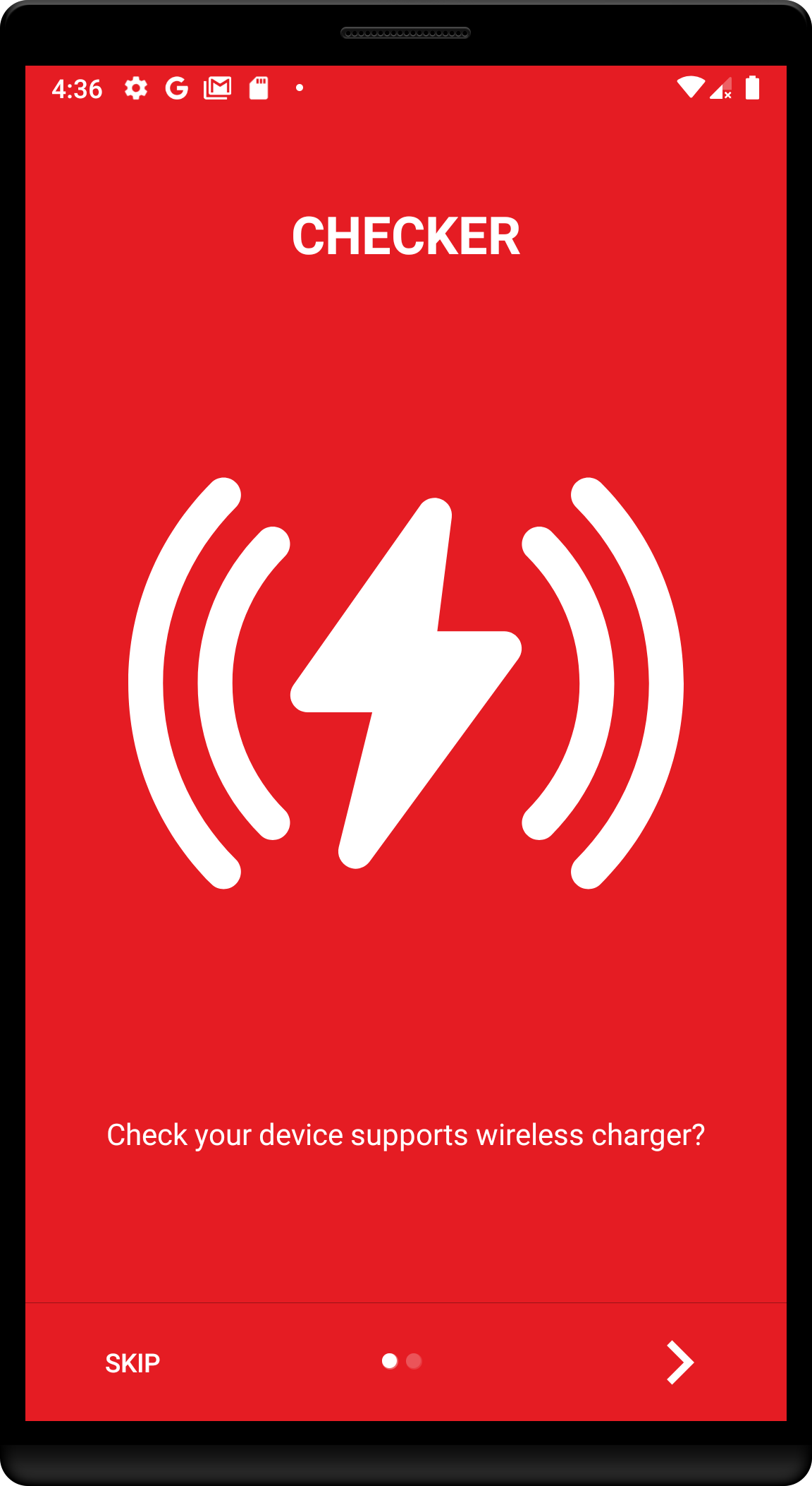 اسکرین شات 1 برنامه Wireless Charging Checker