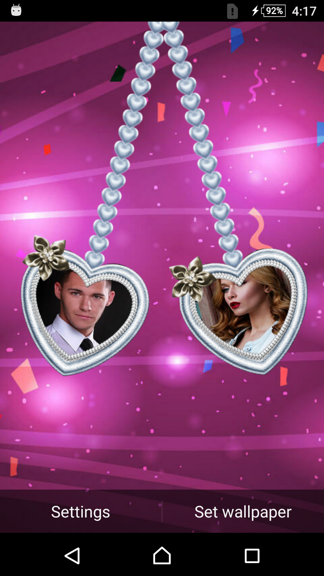 اسکرین شات 1 برنامه Couple Photo Live Wallpaper