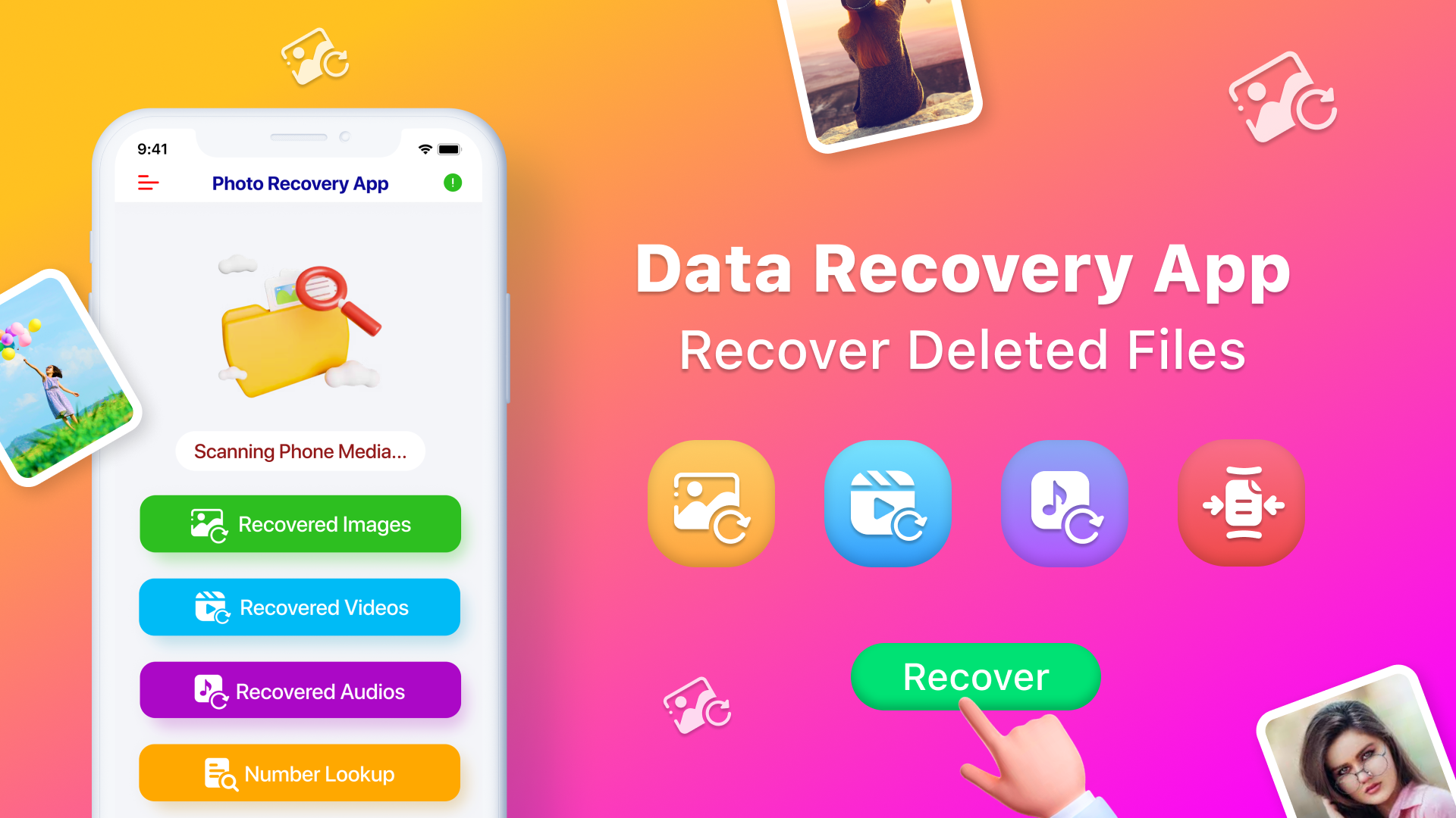 اسکرین شات 1 برنامه Photo Recovery App, Deleted