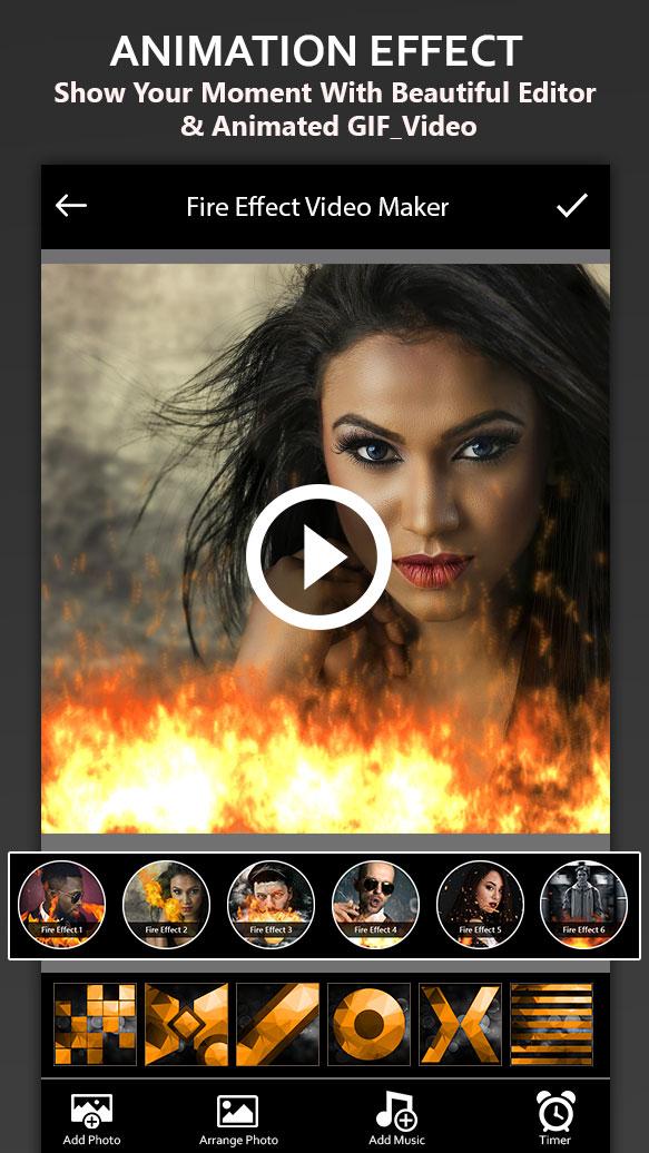 اسکرین شات 3 برنامه Fire Photo Effect Video Maker