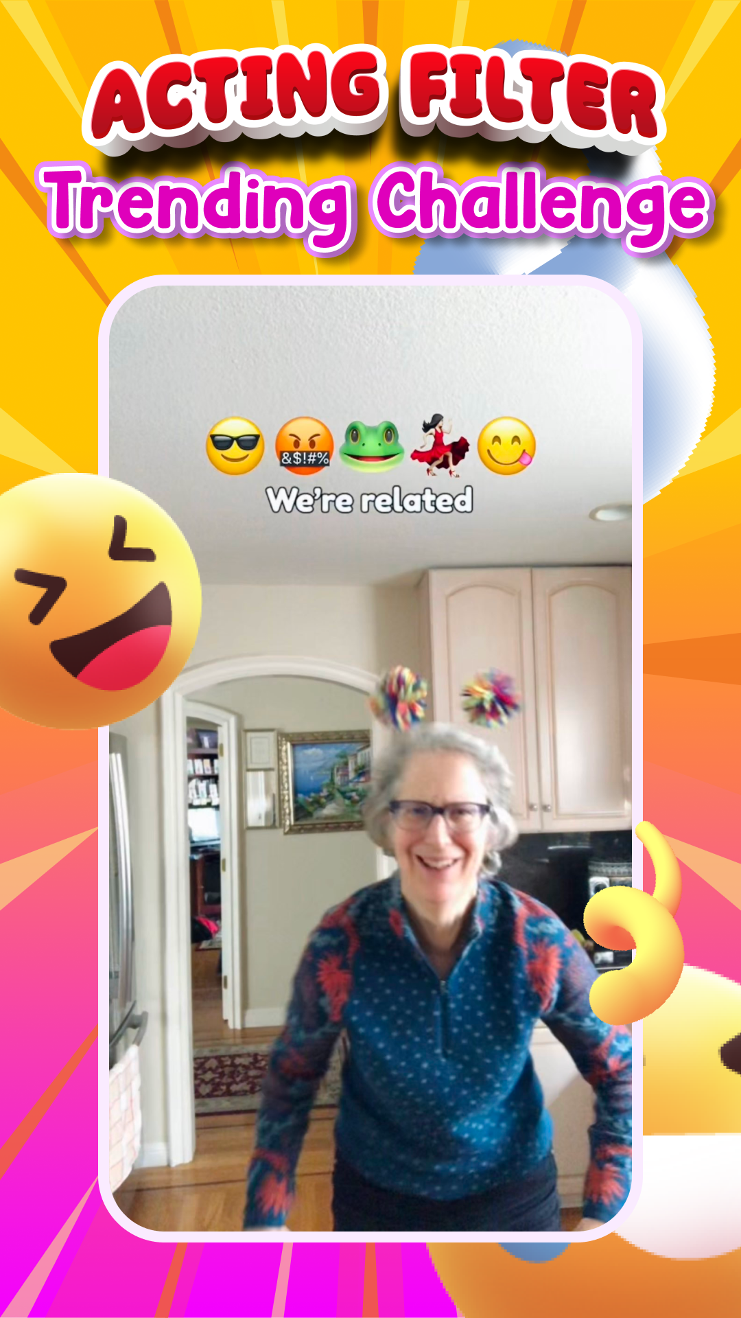 اسکرین شات 3 برنامه Funmoji - Funny Face Filters