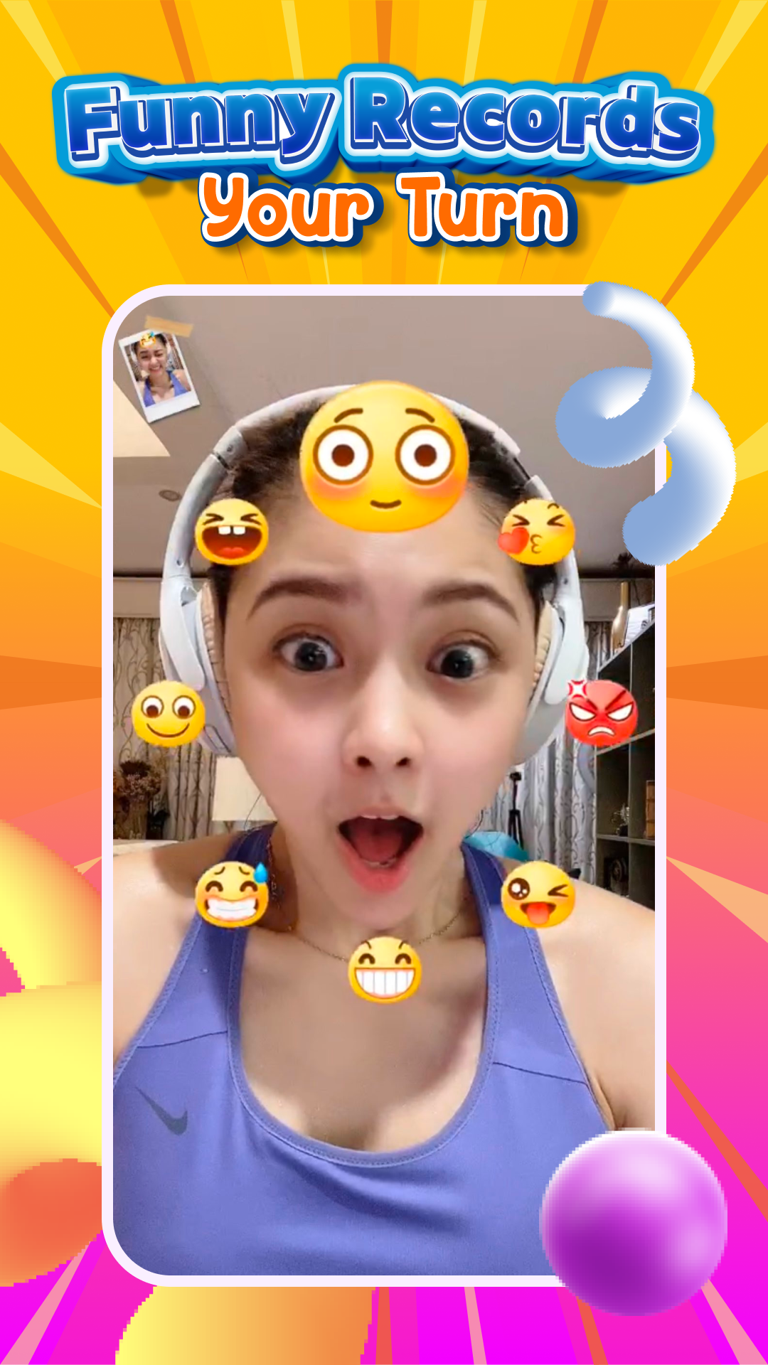 اسکرین شات 6 برنامه Funmoji - Funny Face Filters