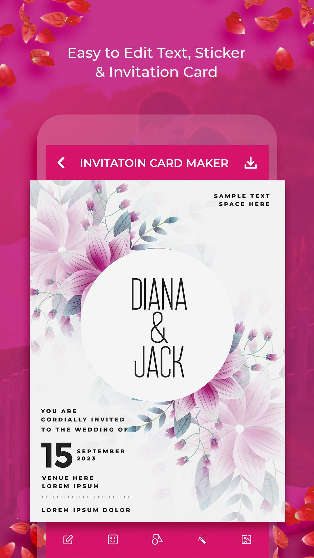 اسکرین شات 4 برنامه Wedding Invitation Card Maker