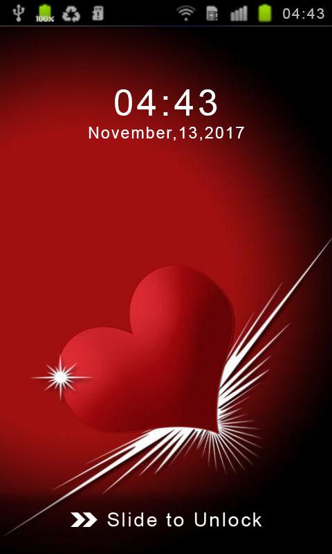 اسکرین شات 2 برنامه Heart Lock Screen