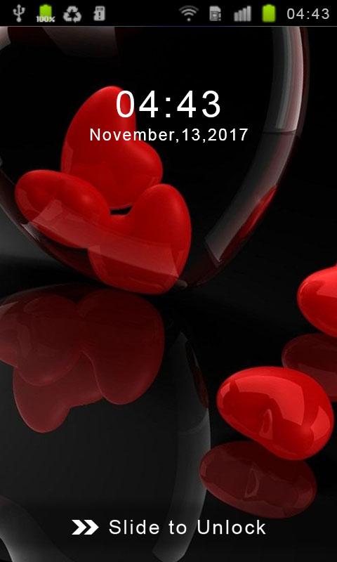 اسکرین شات 5 برنامه Heart Lock Screen