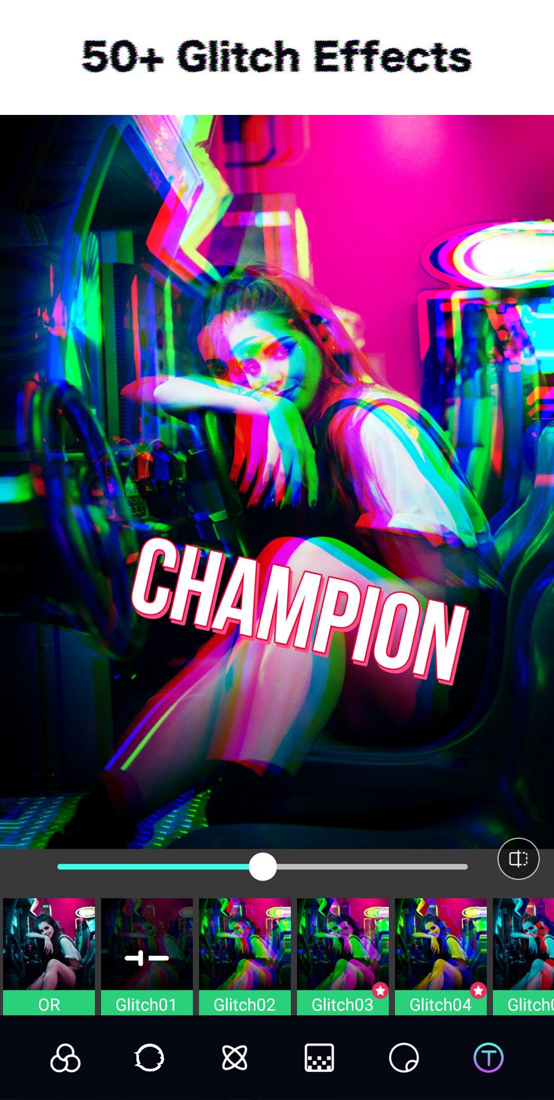 اسکرین شات 2 برنامه Glitch Photo Editor - Vintage