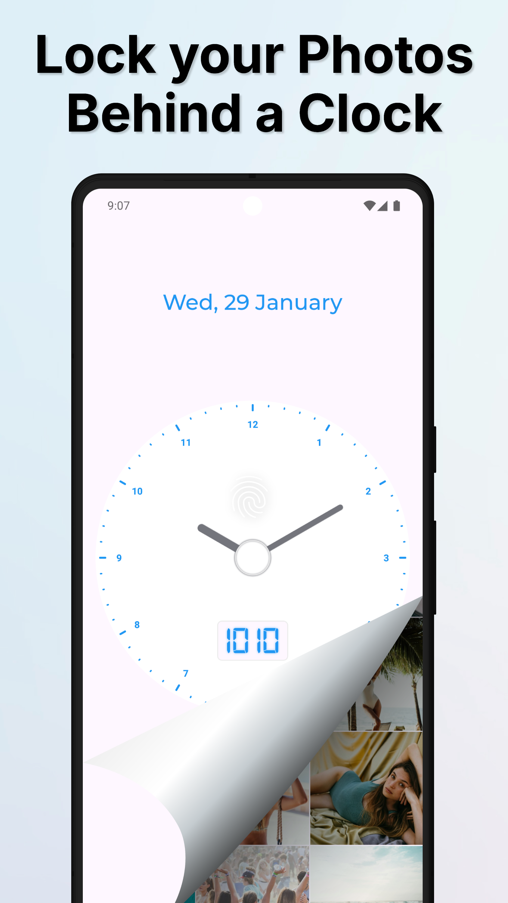 اسکرین شات 1 برنامه Clock Lock Secret Photo Vault