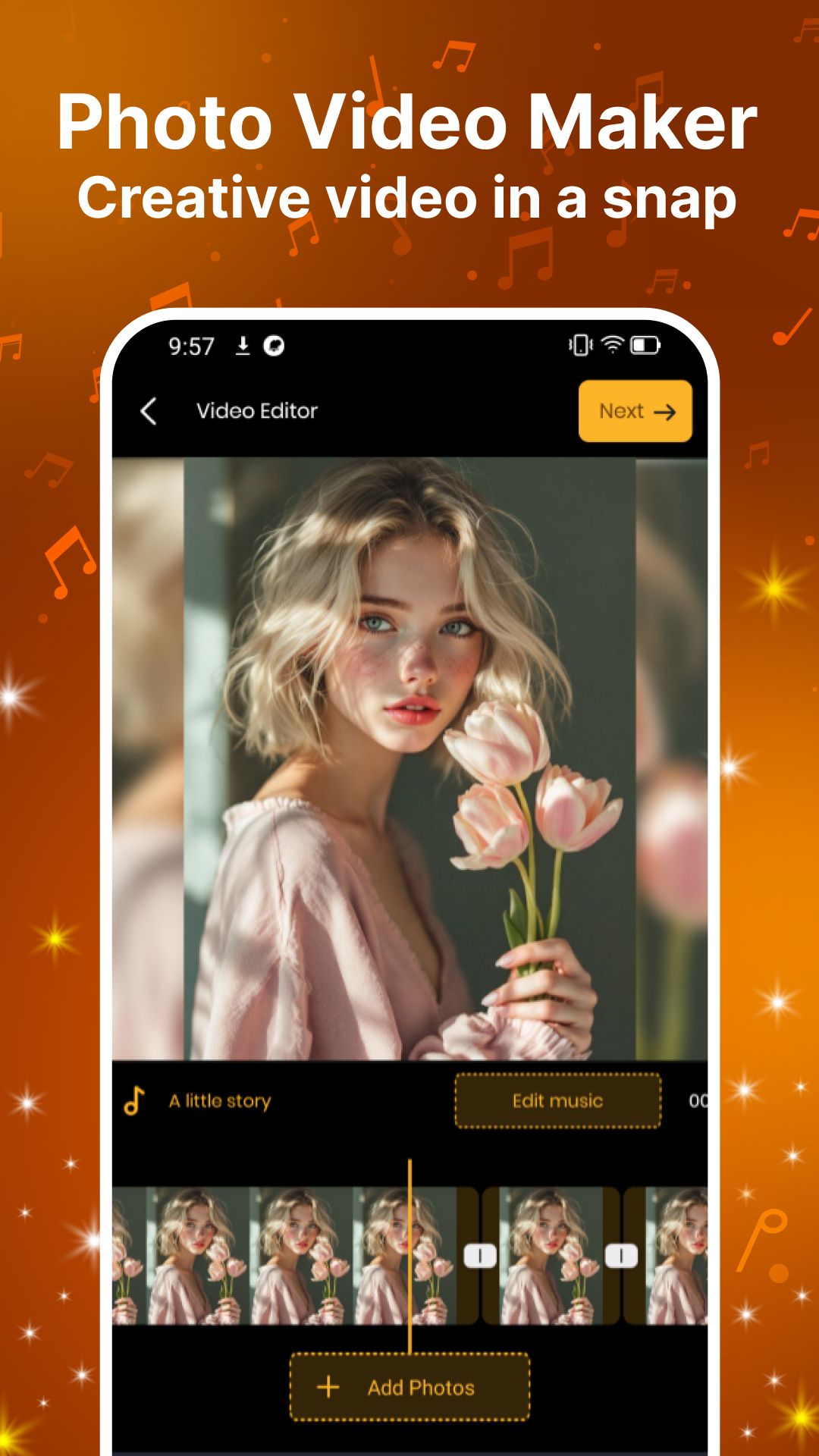 اسکرین شات 1 برنامه Photo Video Maker Music Song