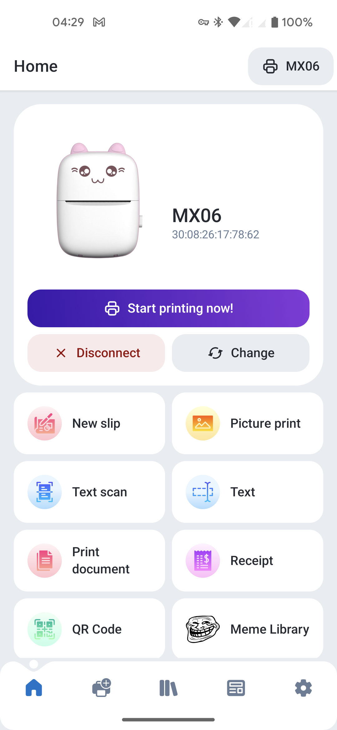 اسکرین شات 1 برنامه Fun Printer–mini cat print app