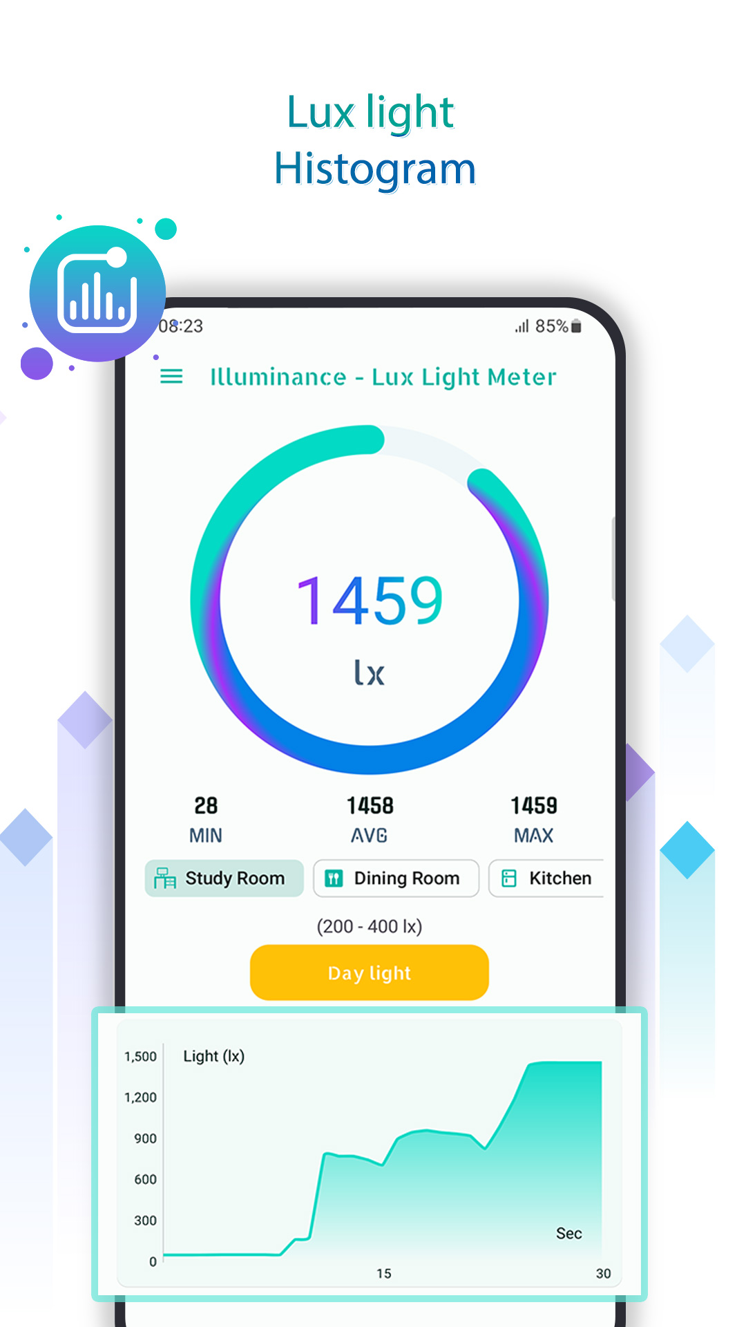 اسکرین شات 4 برنامه Illuminance - Lux Light Meter