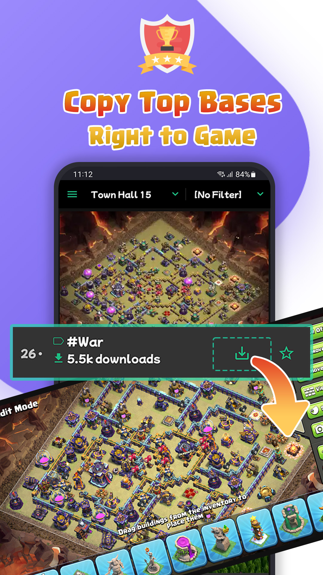 اسکرین شات 2 برنامه Clashtasia - Base Layout link