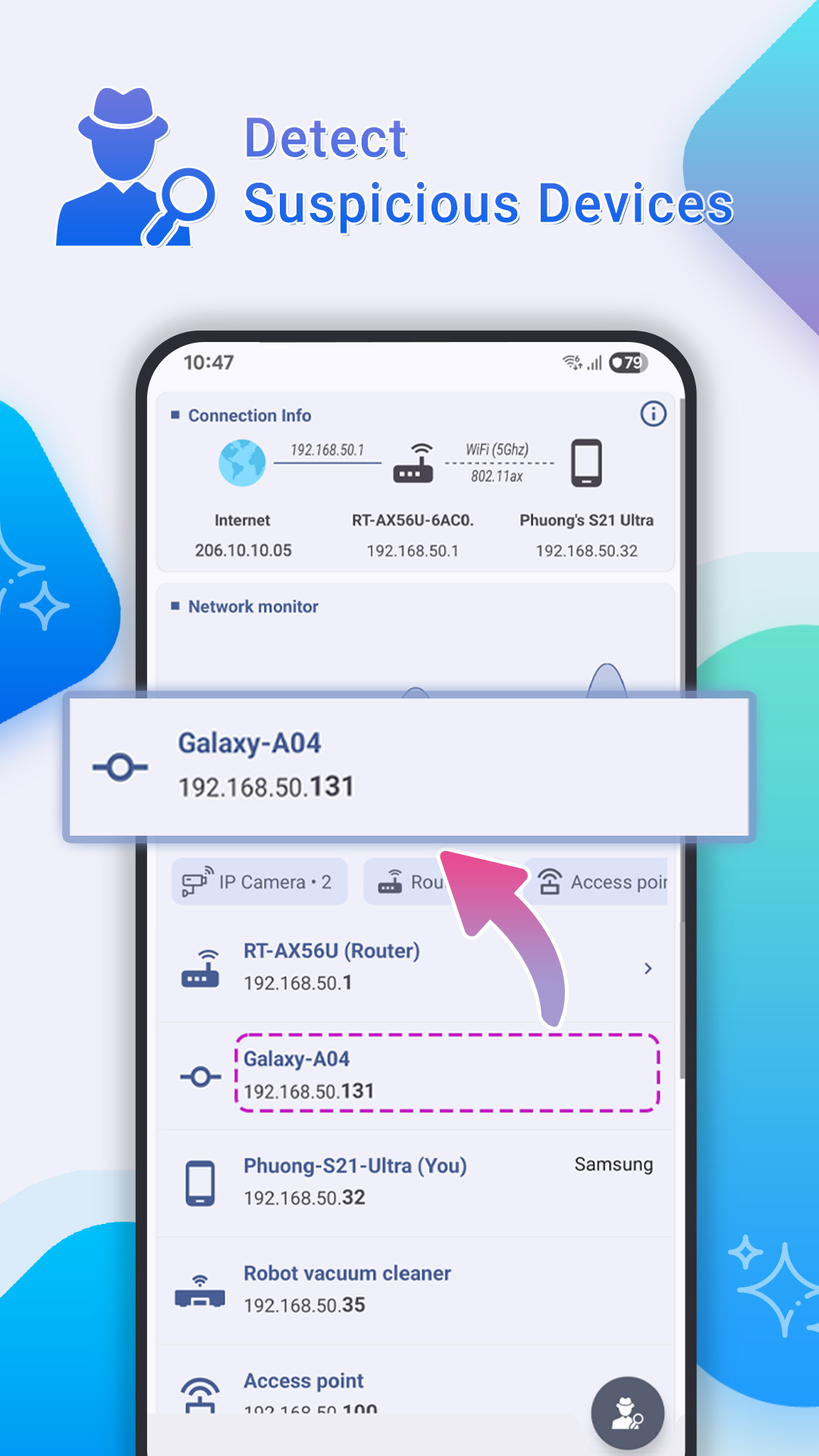 اسکرین شات 4 برنامه Who Uses My WiFi - Net Scanner