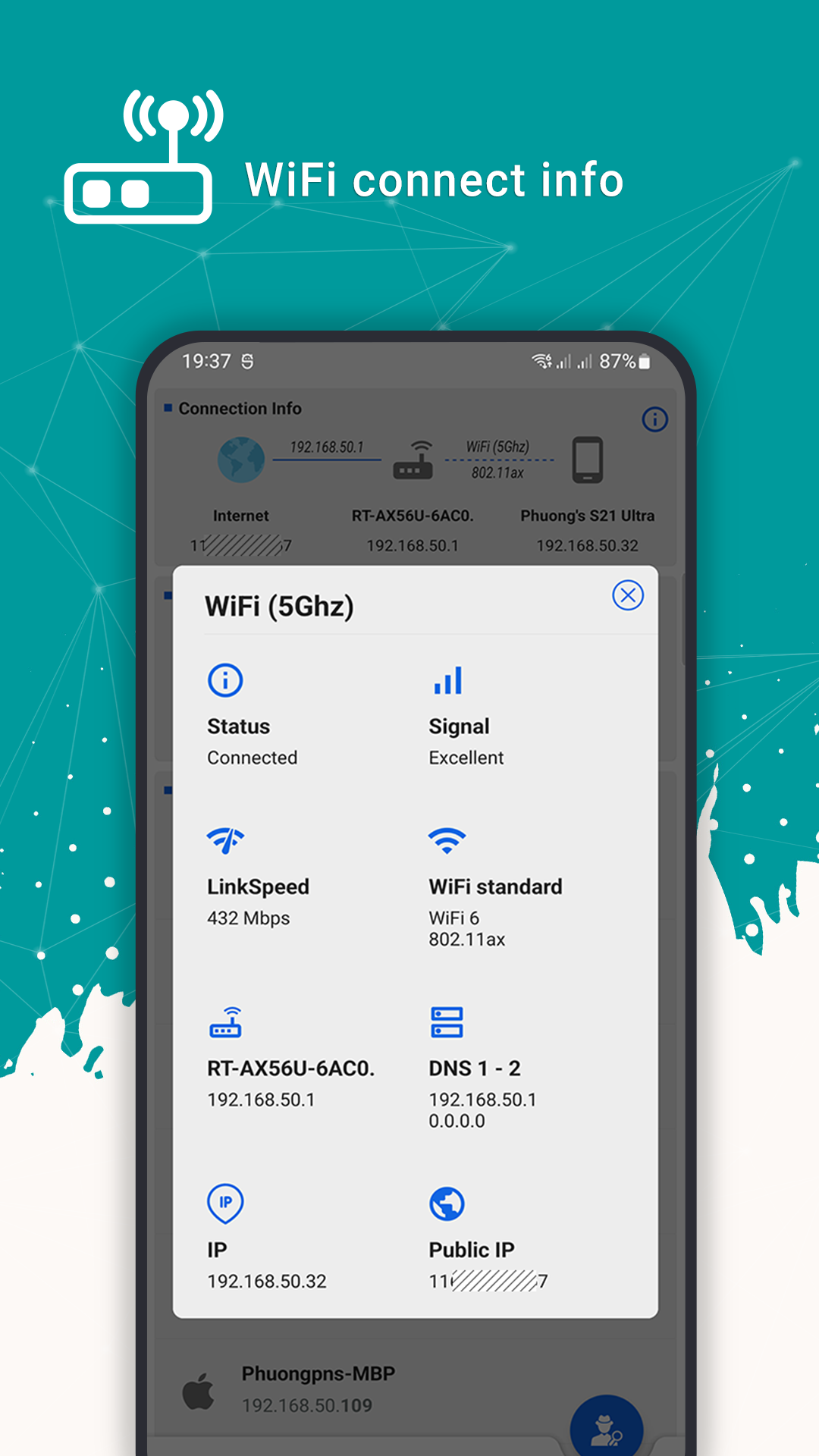 اسکرین شات 4 برنامه Who Uses My WiFi - Net Scanner